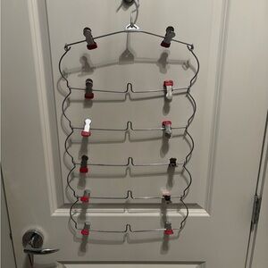 Red and Silver Metal Clip hanger